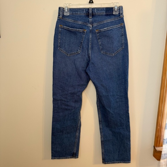 ABERCROMBIE Ankle Straight Ultra High Rise Jeans Dark Wash Distressed 6 Reg - Picture 4 of 7